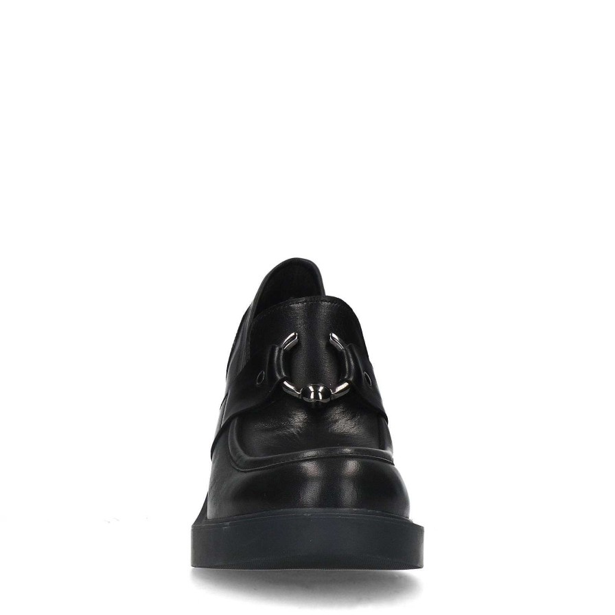 Sacha Loafers With Platform Sole And Buckle - Black