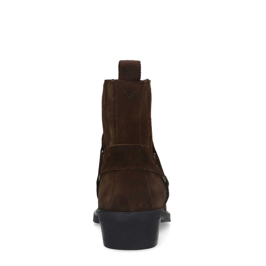 Sacha Suede Cowboy Boots - Dark Brown