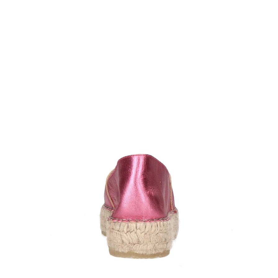 Sacha Metallic Leather Espadrilles - Pink