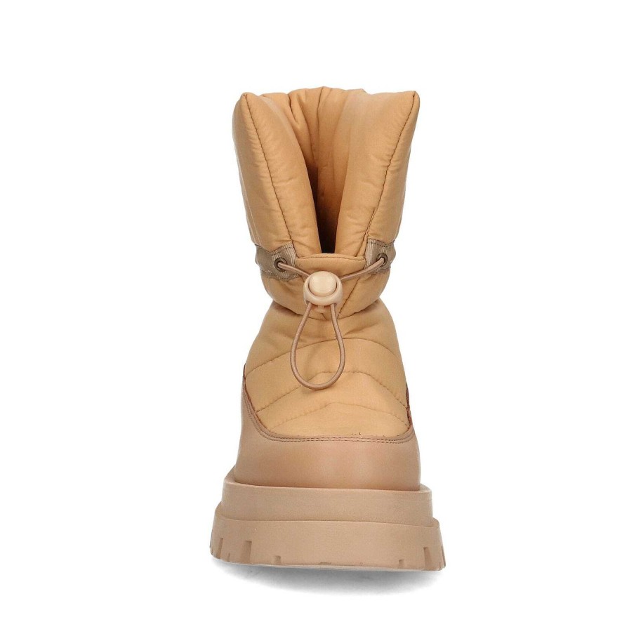 Sacha Quilted Ankle Boots - Brown