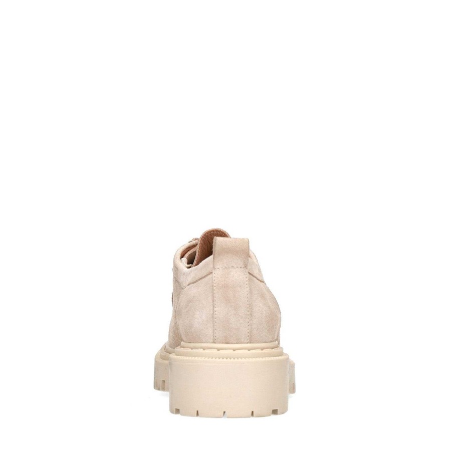 Sacha Suede Lace-Up Shoes - Beige