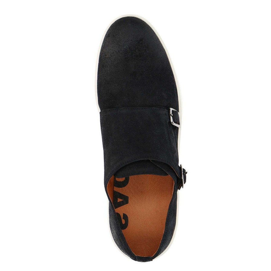 Sacha Suede Buckle Sneakers - Dark Blue