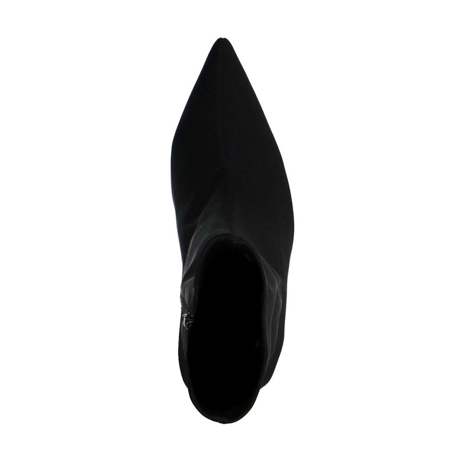 Sacha Sock Boots With Funnel Heel - Black