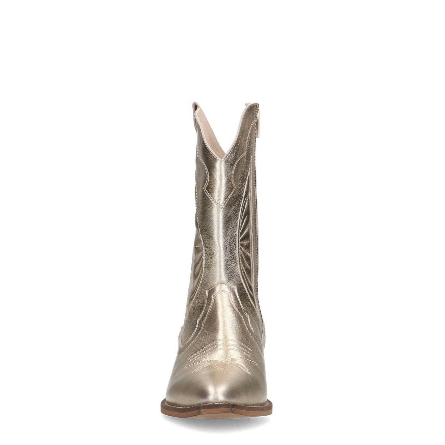 Sacha Leather Cowboy Boots - Gold