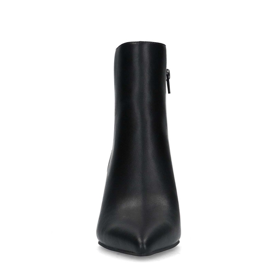 Sacha Leather Ankle Boots With Wedge Heel - Black