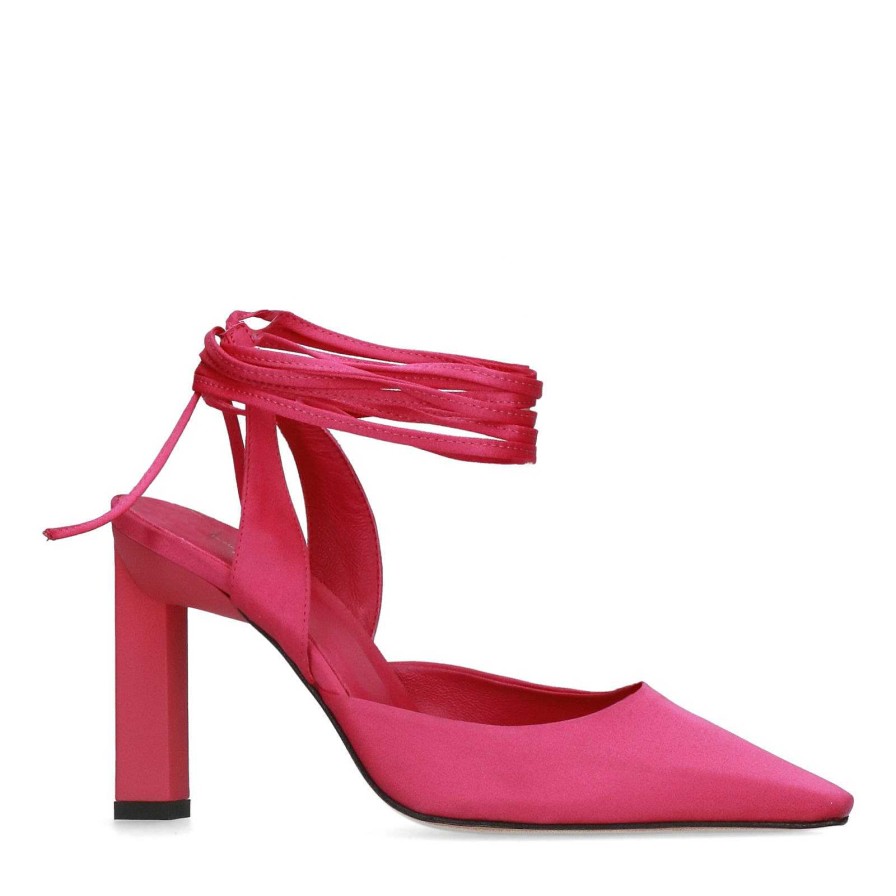 Sacha Lace-Up Strap Pump - Pink