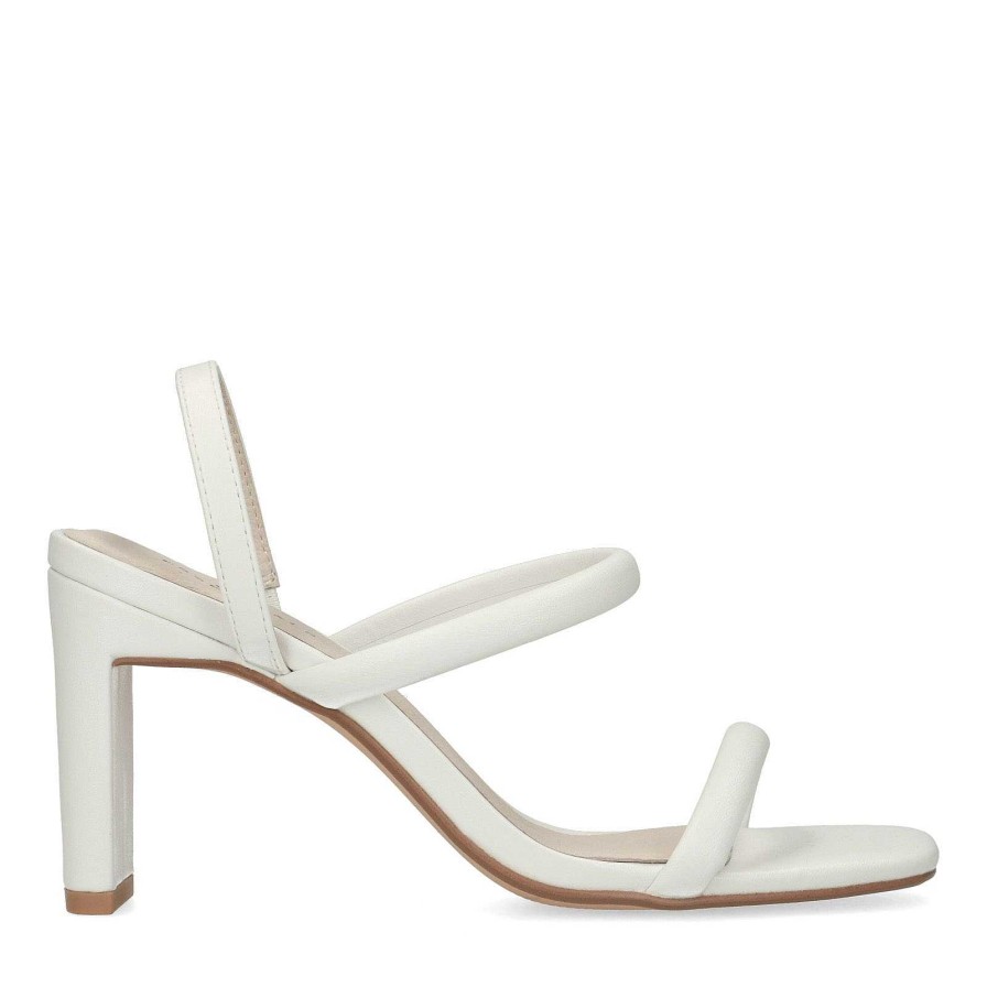 Sacha Straight Heel Mules - White
