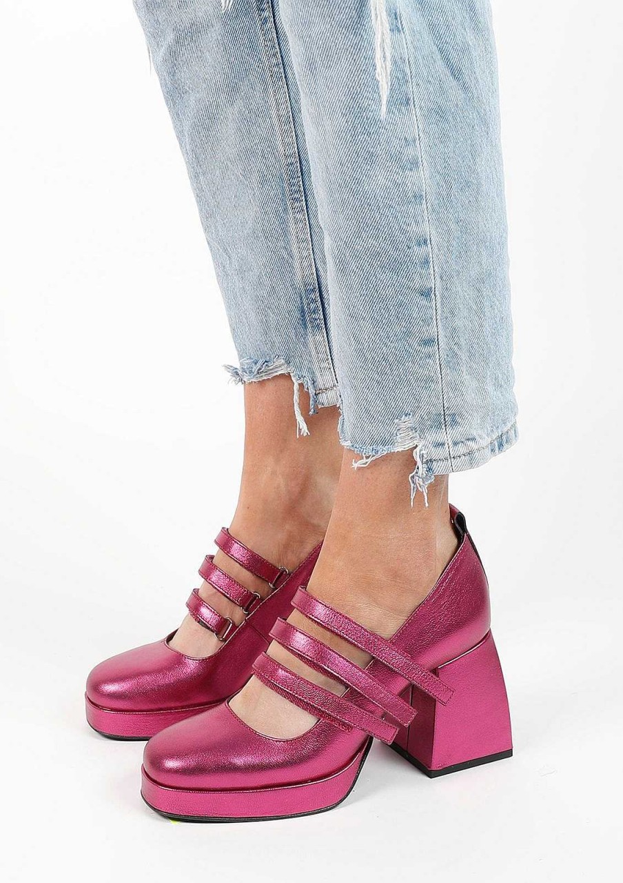 Sacha Metallic Platform Pumps - Pink