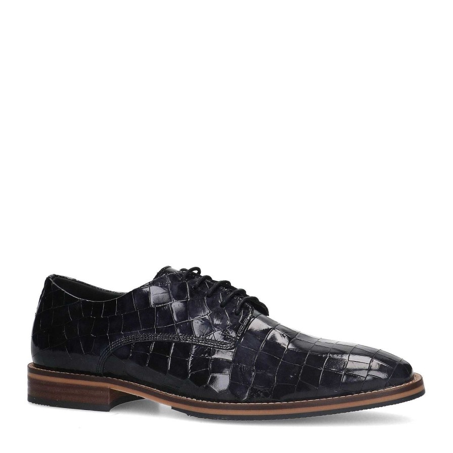 Sacha Patent Leather Lace-Up Shoes - Black
