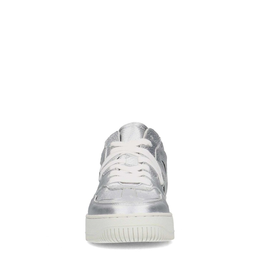 Sacha Leather Sneakers - Silver