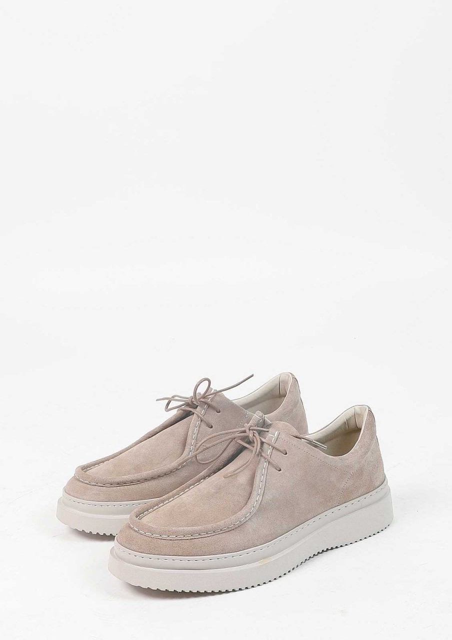 Sacha Suede Lace-Up Shoes - Beige