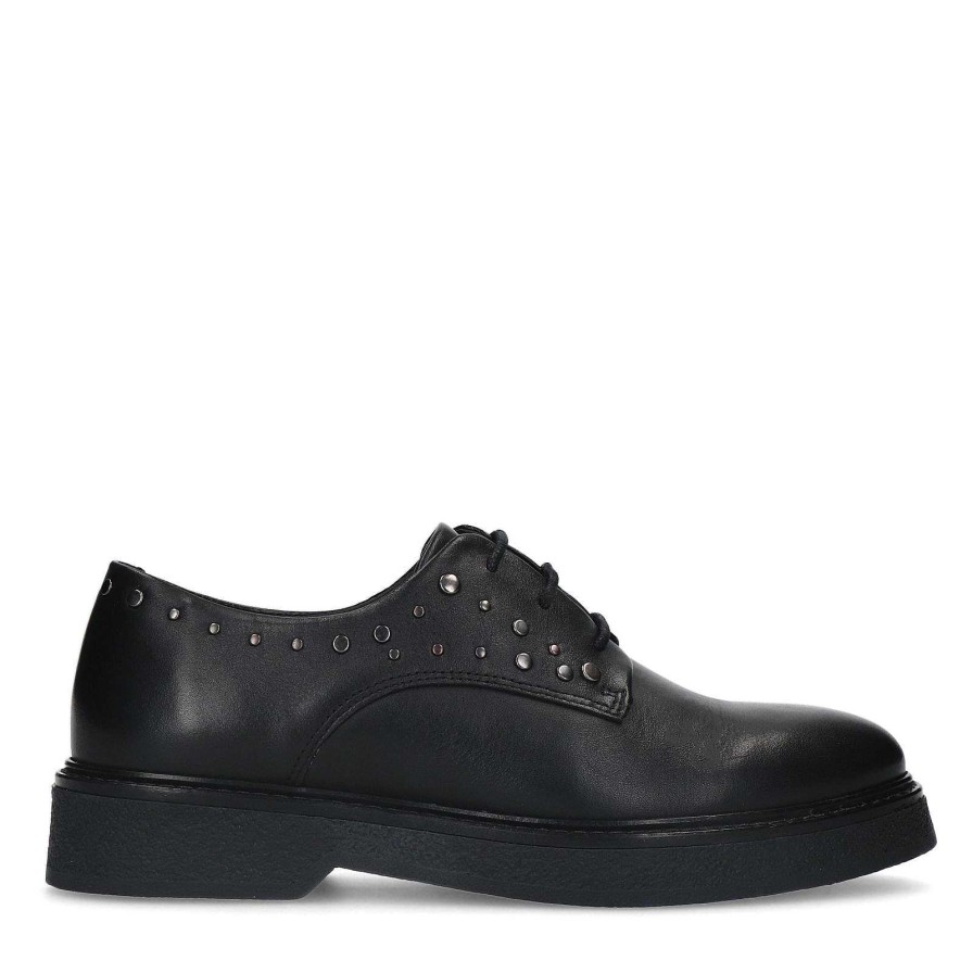 Sacha Lace-Up Shoes With Studs - Black