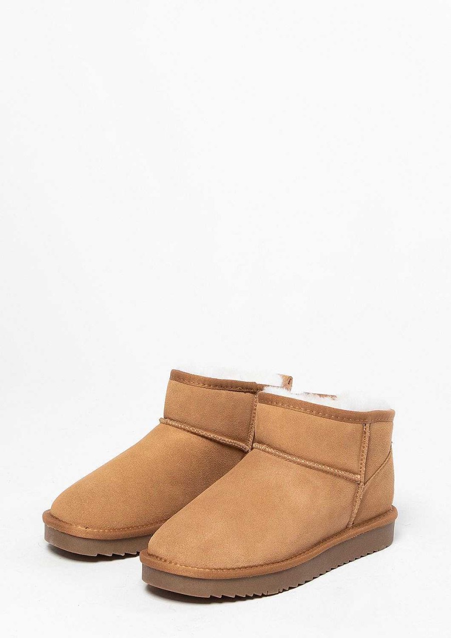 Sacha Low Suede Ankle Boots With Wool - Brown