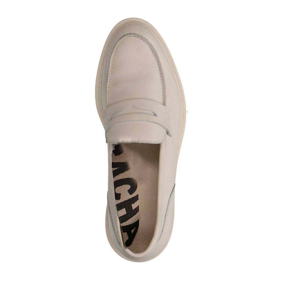 Sacha Leather Penny Loafers - Off White
