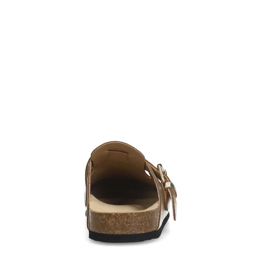 Sacha Leather Clogs - Gold