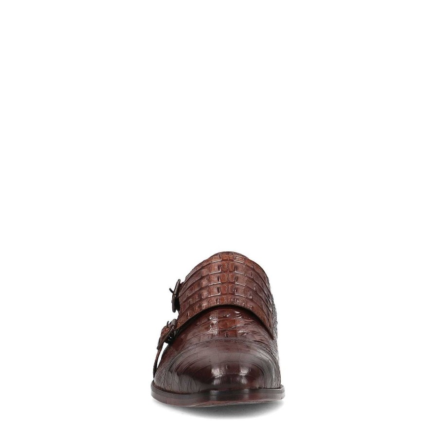 Sacha Rehab Phil Croco Buckled Shoes - Brown