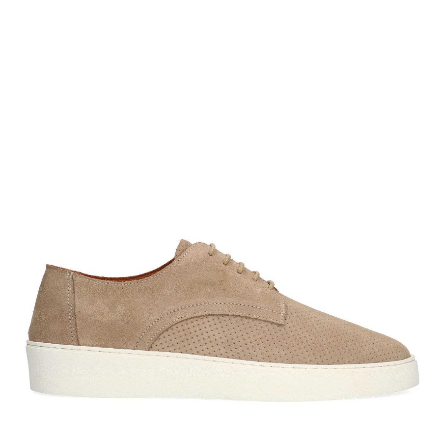 Sacha Suede Lace-Up Shoes - Beige