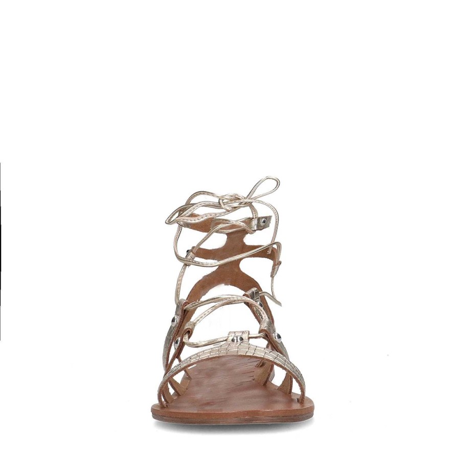 Sacha Leather Sandals - Gold