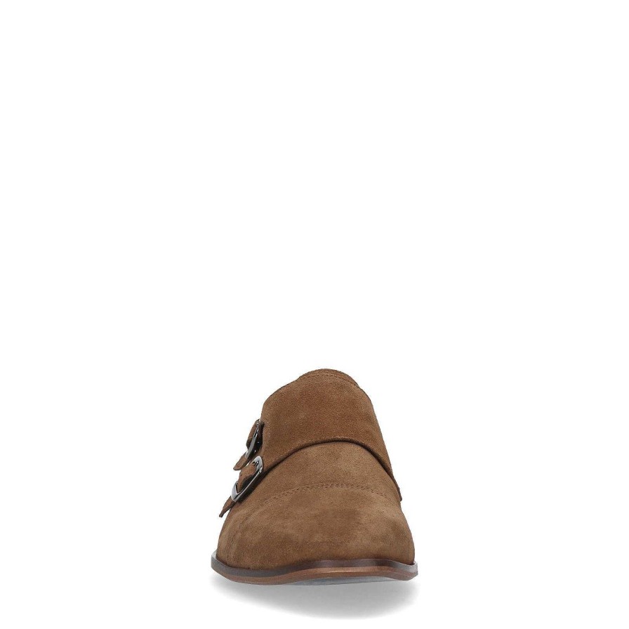 Sacha Suede Buckle Shoes - Brown