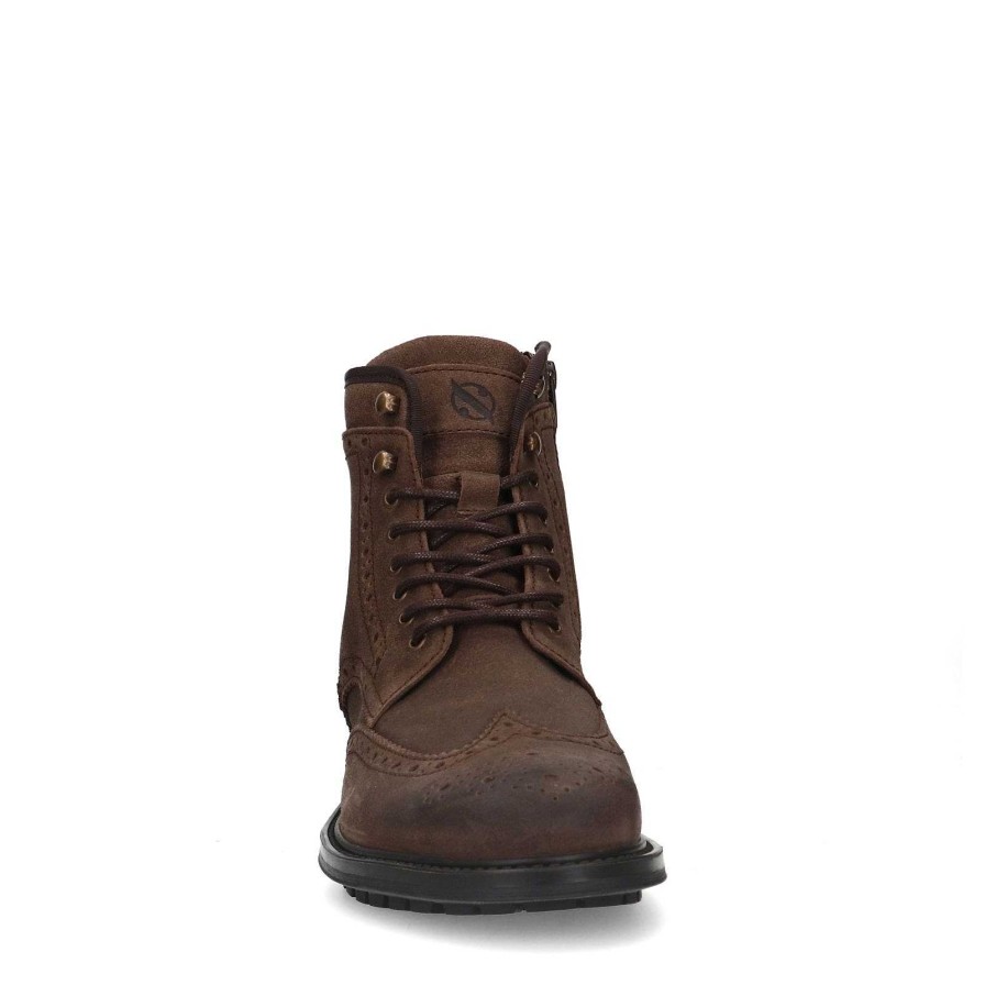 Sacha Suede Lace-Up Boots - Brown