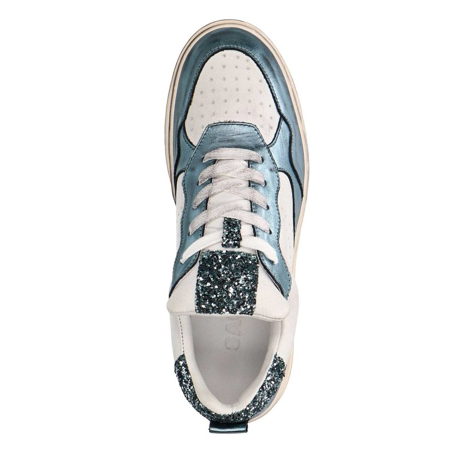 Sacha Metallic Sneakers With Sequins - Blue