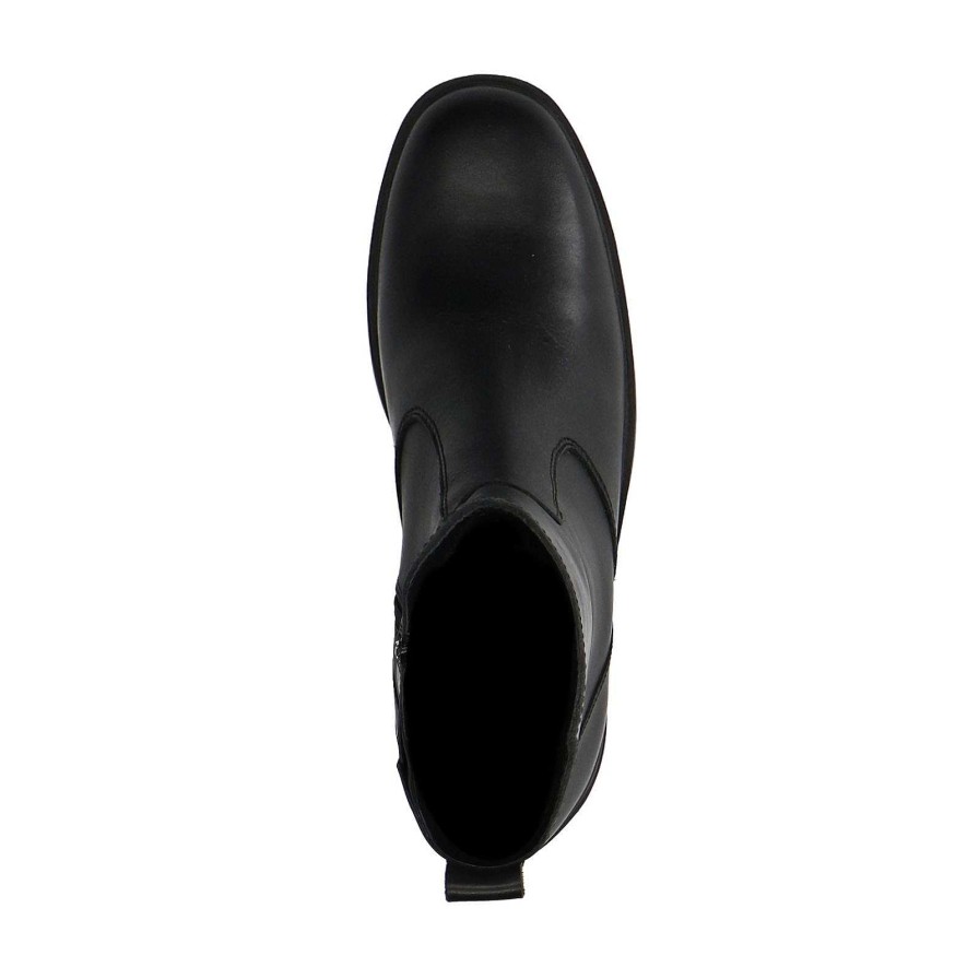 Sacha Heeled Leather Ankle Boots - Black