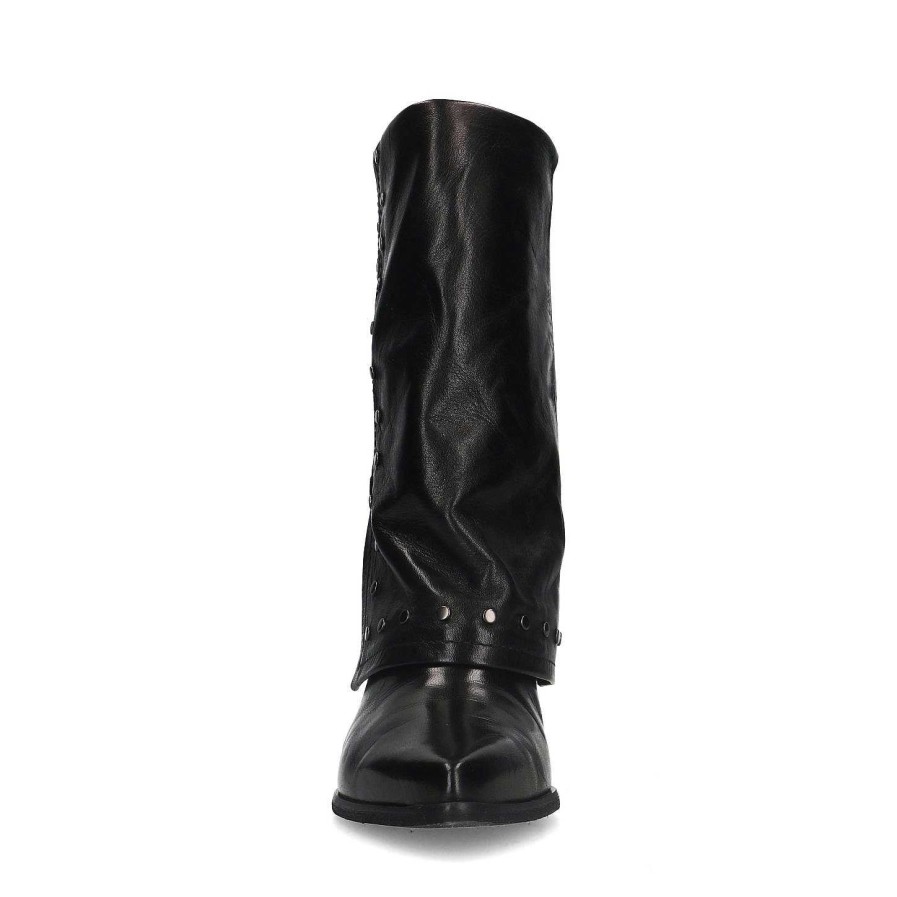 Sacha Leather Boots With Studs - Black