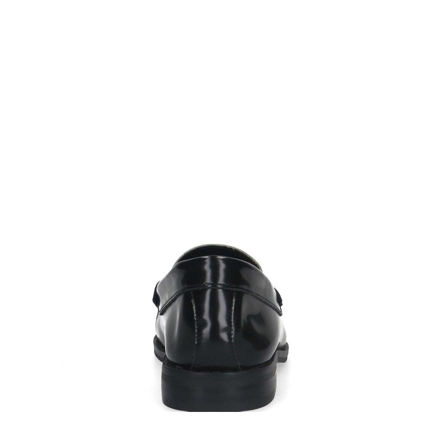 Sacha Leather Loafers With Leopard Print - Black