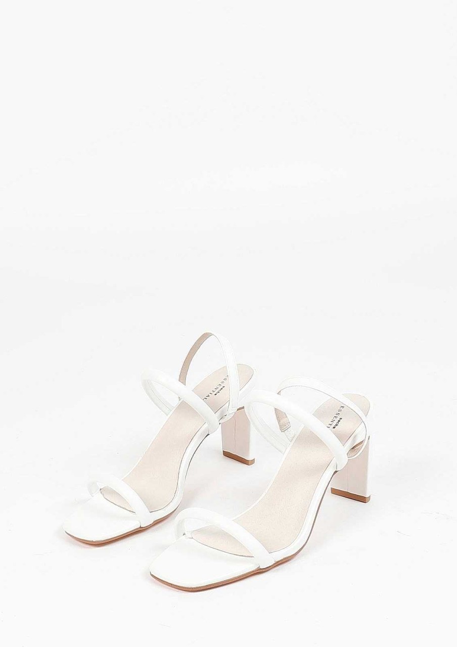 Sacha Straight Heel Mules - White