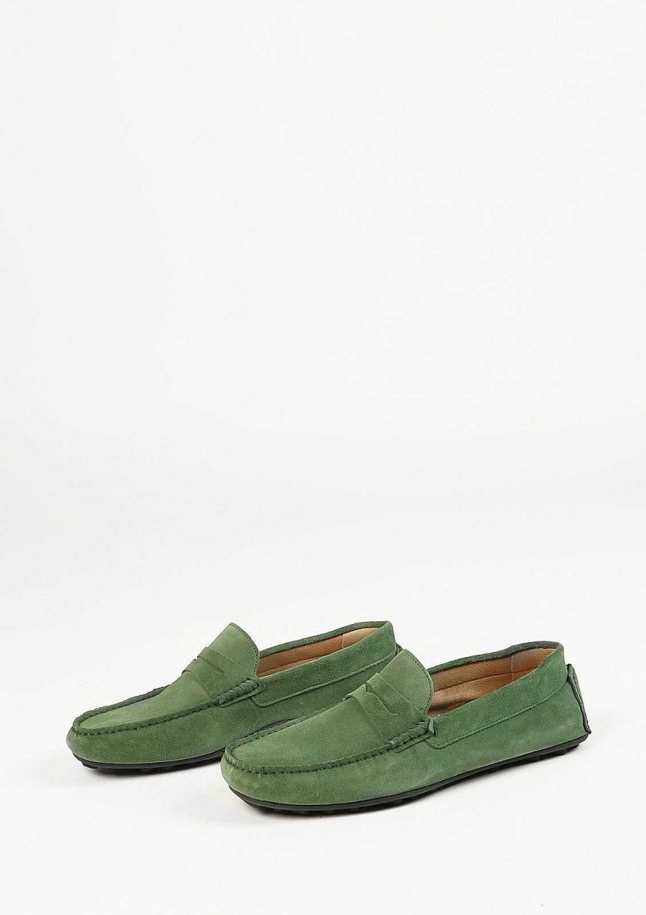 Sacha Suede Loafers - Dark Green