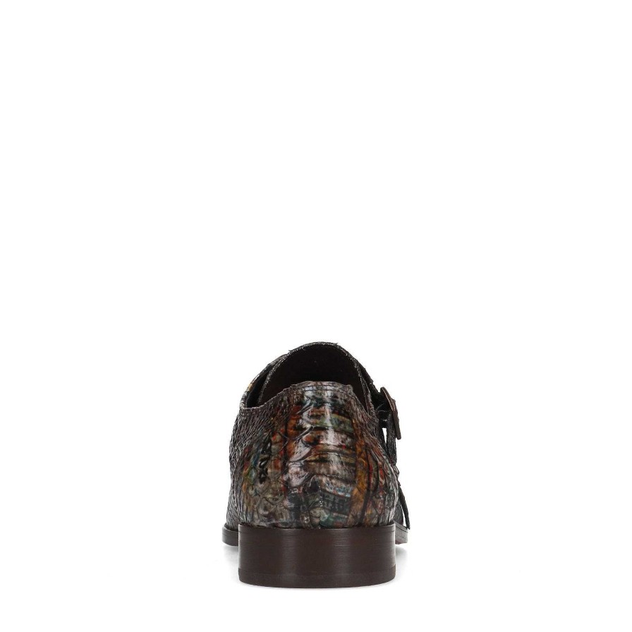 Sacha Rehab Phil Snake Buckled Shoes - Brown
