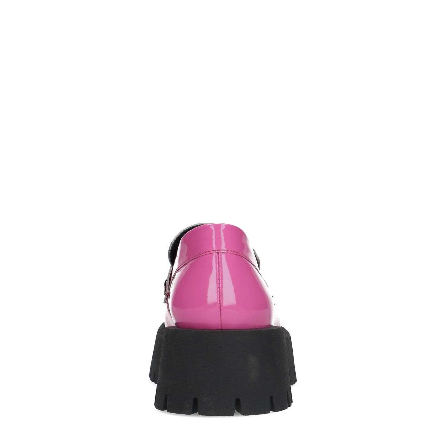Sacha Platform Leather Loafers - Pink