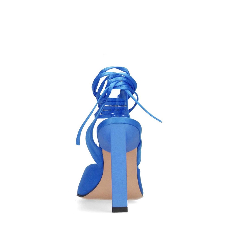 Sacha Lace-Up Strap Pump - Blue