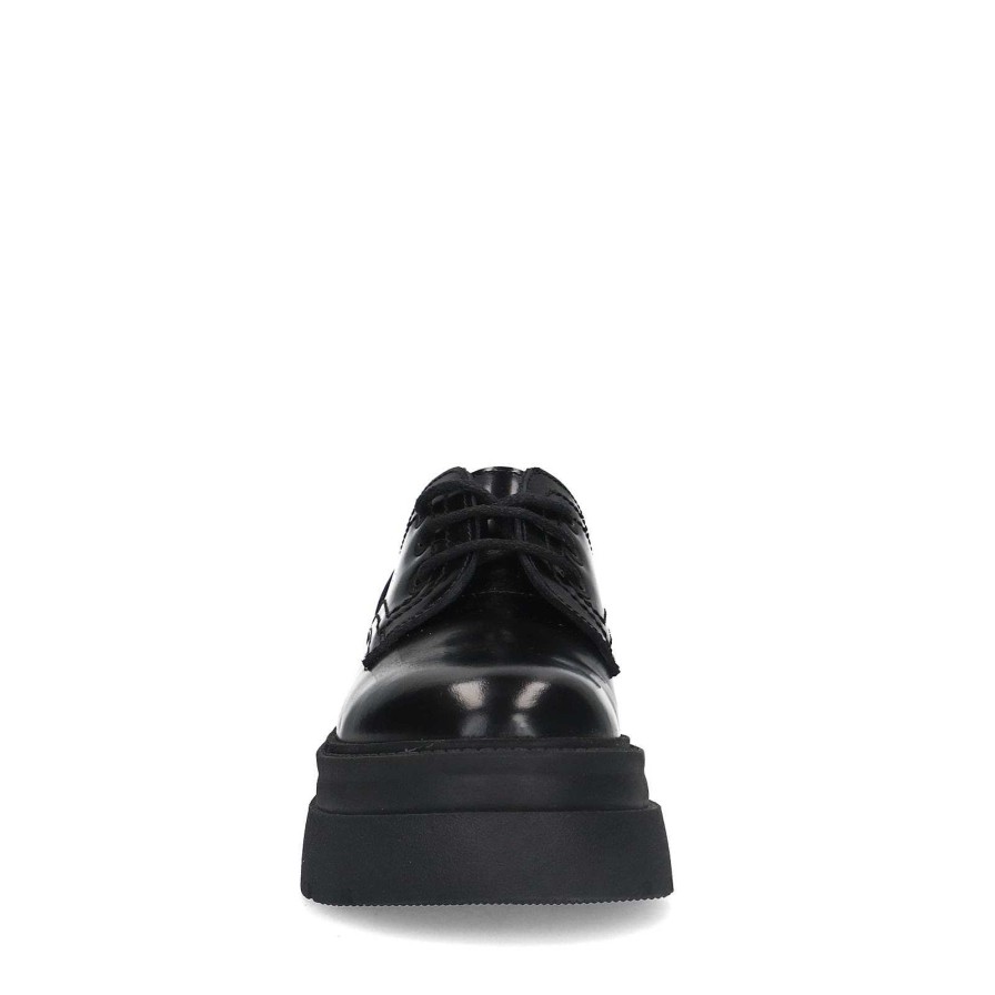 Sacha Lace-Up Leather Shoes - Black